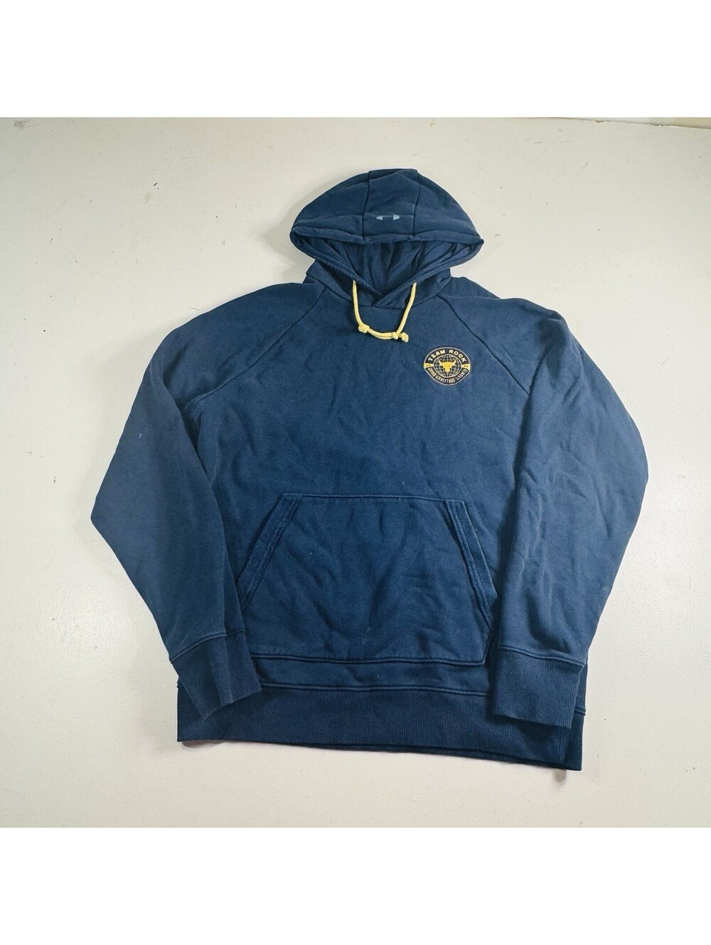 Under Armour Team Rock Hoodie Sweatshirt Mens Large Blue Project Rock Bull